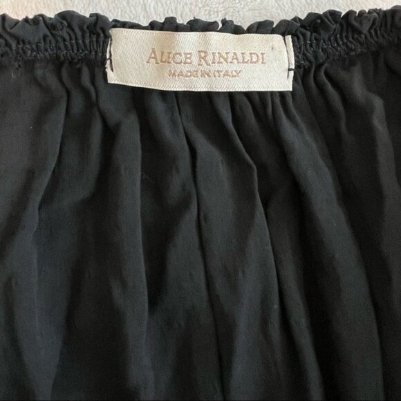 Alice Rinaldi Clip Dot Dress Black 1/2 Sleeve Ruched Made in Italy Size 2 - Picture 5 of 12